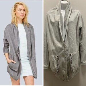 Aritzia Wilfred Roussea Zip Up Cardigan Sweater Light Grey